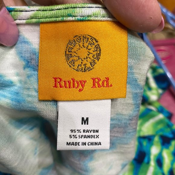 Ruby Rd. M Top with 3/4 Sleeves and a Tie Front - Picture 8 of 11